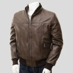 Shearling Leather Mado Brown Removable Hooded Leather Jacket