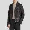 Shearling Leather Connor Black Motorcycle Leather Jacket -Milani Jackets Shop motorcycle leather jacket connor black 1