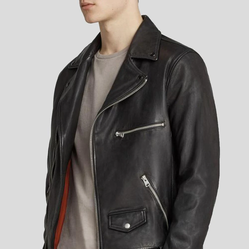 Shearling Leather Connor Black Motorcycle Leather Jacket 4 Shearling Leather Connor Black Motorcycle Leather Jacket - Image 2