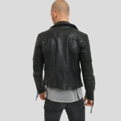 Shearling Leather Dylan Black Motorcycle Leather Jacket -Milani Jackets Shop motorcycle leather jacket dylan black 4