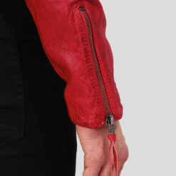 Shearling Leather Buel Red Motorcycle Leather Jacket -Milani Jackets Shop motorcycle leather jacket mens buel red 4
