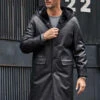 Custom Made Mink Overcoat Long Fur Parkas Black Leather Jacket 1 Custom Made Mink Overcoat Long Fur Parkas Black Leather Jacket -Milani Jackets Shop shearling leather coat 1