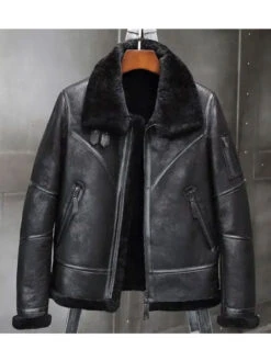 Custom Made Aviator Winter Coat Fur Bomber Leather Jacket