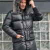 Custom Made Leather Down Jacket With Fox Fur Collar Long Winter Coat Hooded Warm Overcoat -Milani Jackets Shop shearling leather coat 1 ab992737 c8ae 44f5 9d8f 837c55121bc3
