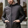 Custom Made Fur Overcoat Black Leather Jacket Hooded Winter Outerwear 2 Custom Made Fur Overcoat Black Leather Jacket Hooded Winter Outerwear -Milani Jackets Shop shearling leather coat 1 c19febd3 8894 4d1d 83c2 352d1a52d001