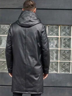 Custom Made Overcoat Warm Down Jacket Black Leather Parkas Oversize Winter Outwear -Milani Jackets Shop shearling leather coat 5 b253a95e 0e42 435f ae1d 2090852e45f5