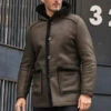 Custom Made Mens Fur Coat Green Leather Overcoat Hooded Wool Parkas Warmest Winter Outwear -Milani Jackets Shop shearling leather coat1 f6b7b14e 1283 41b3 a8a8 7757fdcca4f9