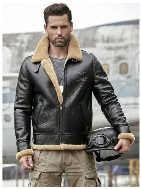 Custom Made Mens Thick Winter Motorcycle Shearling Fur Leather Jacket Coat 4 Custom Made Mens Thick Winter Motorcycle Shearling Fur Leather Jacket Coat - Image 2
