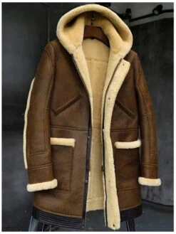 Custom Made Mens Hooded Sheepskin Shearling Leather Jacket -Milani Jackets Shop shearling leather coat3 07405699 4657 44fe 81a1 41b0f17f8ead