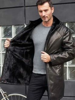 Custom Made Shearling Fur Hooded Leather Trench Coat Outerwear 9 Custom Made Shearling Fur Hooded Leather Trench Coat Outerwear -Milani Jackets Shop shearling leather coat3 1332b169 54d8 43b3 beb4 70ee0534c8e5