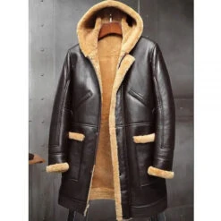 Custom Made Mens RAF Hooded Shearling Fur Sheepskin Leather Long Jacket Winter Coats -Milani Jackets Shop shearling leather coat3 518073a6 e720 4148 98eb 02bcd9d2c4e0