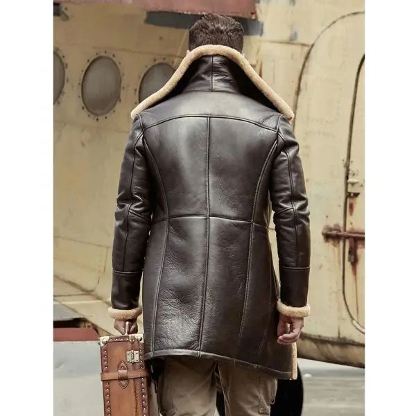 Custom Made B3 Flight Sheepskin Aviator Long Mens Winter Coats Fur Bomber Leather Jacket 6 Custom Made B3 Flight Sheepskin Aviator Long Mens Winter Coats Fur Bomber Leather Jacket - Image 4