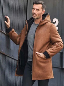 Custom Made Brown Sheepskin Shearling Fur Hooded Outwear Winter Overcoat Leather Jacket 10 Custom Made Brown Sheepskin Shearling Fur Hooded Outwear Winter Overcoat Leather Jacket -Milani Jackets Shop shearling leather coat4 dddae36e 2500 450f 9fe2 5f2e5691a343