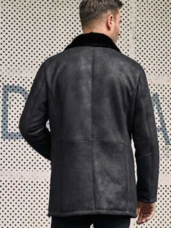 Custom Made Men Black Shearling Fur Outwear Mink Overcoat Lapel Leather Jacket Coat -Milani Jackets Shop shearling leather coat5 55104c33 0501 4714 8464 2319e09f46dc