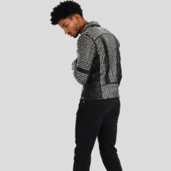 Shearling Leather Jaxon Black Studded Leather Jacket -Milani Jackets Shop studded leather jackets jaxon black 5