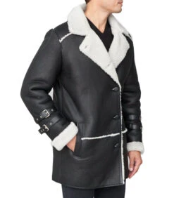 Shearling Leather Shearling Sheepskin Car Coat Black -Milani Jackets Shop warren shearling sheepskin car coat black p 4257 4