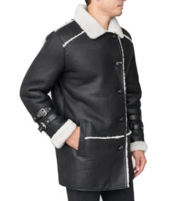 Shearling Leather Shearling Sheepskin Car Coat Black -Milani Jackets Shop warren shearling sheepskin car coat black p 4257 5